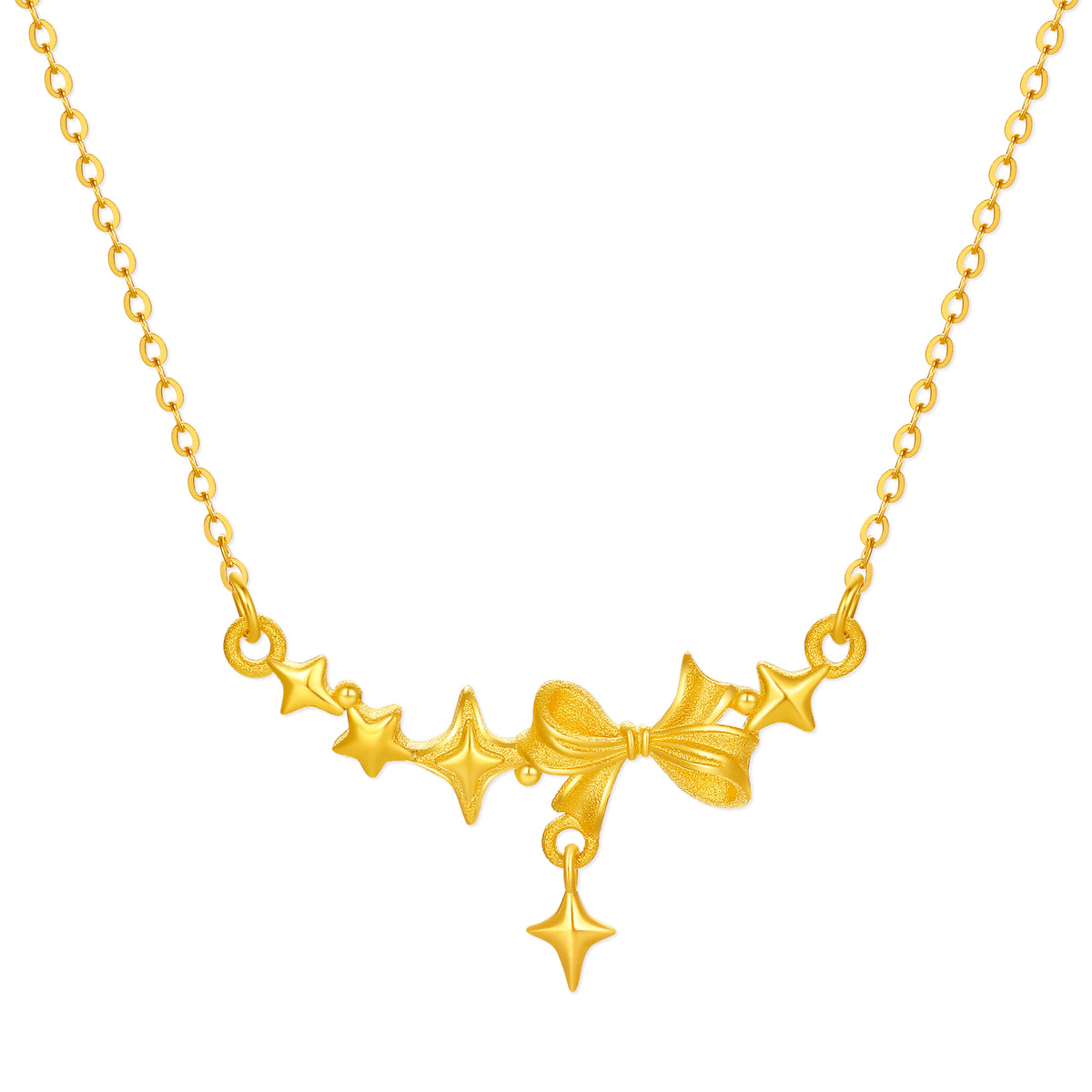 999 24K Gold Pendant Necklace Star 3.3-3.7g A0616233