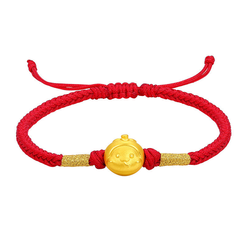 "Chinese Zodiac Snake" 24K Gold String Bracelet Snake 0.7-1g A1714444