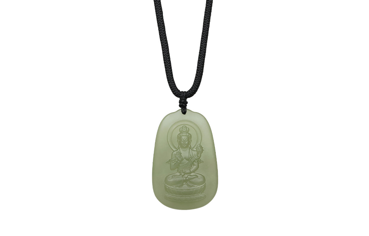 Pendant Hetian Jade Mahasthamaprapta Bodhisattva Y0414351