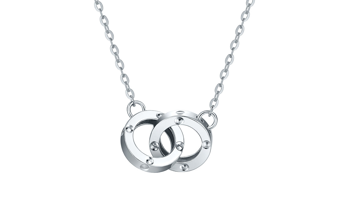  950 Platinum Pendant Necklace              Interlocking Circles 2.9-3.3g B068411