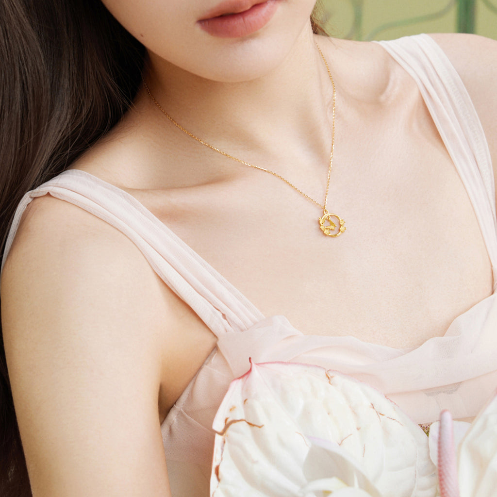 999 24K Gold Pendant Necklace Flower 3.7-4.2g A0613020