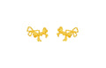 "Girl's Worries" 24K Gold Earrings Bow 1.55-1.95g A0915496