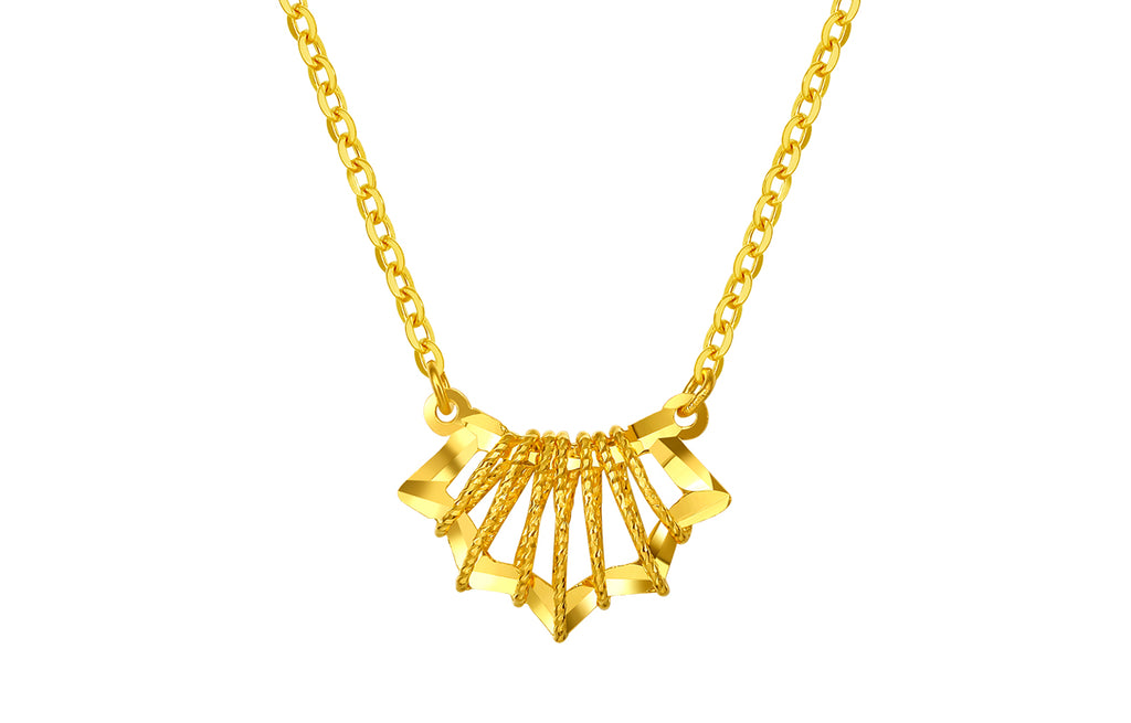 "infinite" 24K Gold Pendant Necklace              Fishtail 2.5-2.8g AW064990