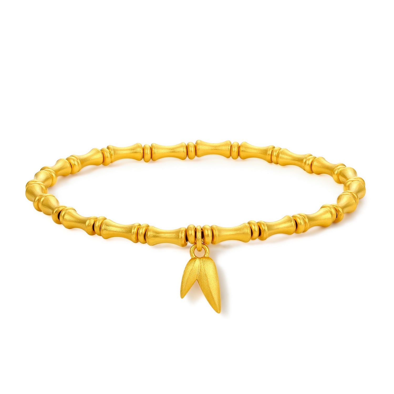 Antiquity Gold' 999.9 24K Gold Beaded Bracelet Bamboo 11.5-12.5g A1911403