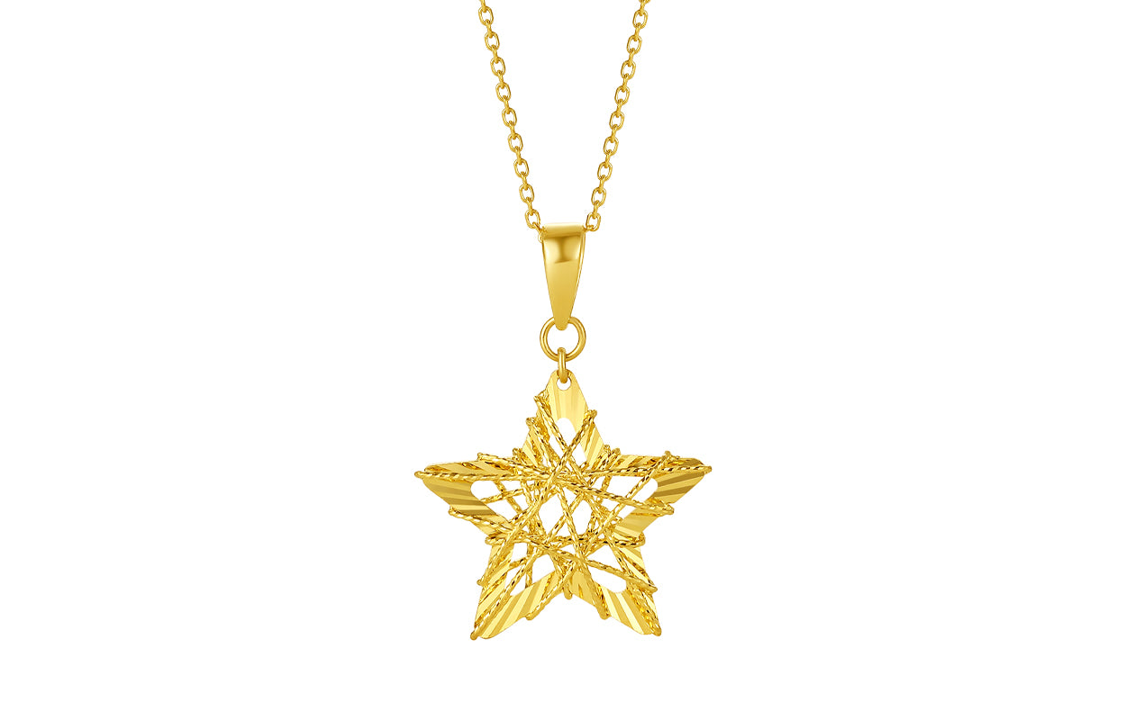 "infinite" 24K Gold Pendant Star 0.96-1.46g A049616