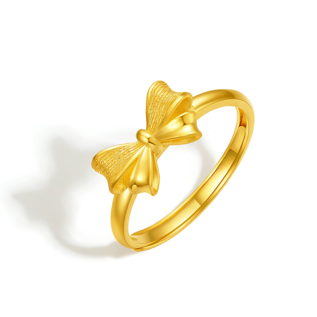 Escape Princess Series 24K Gold Bow Ring 2.35-3.8g A0112641