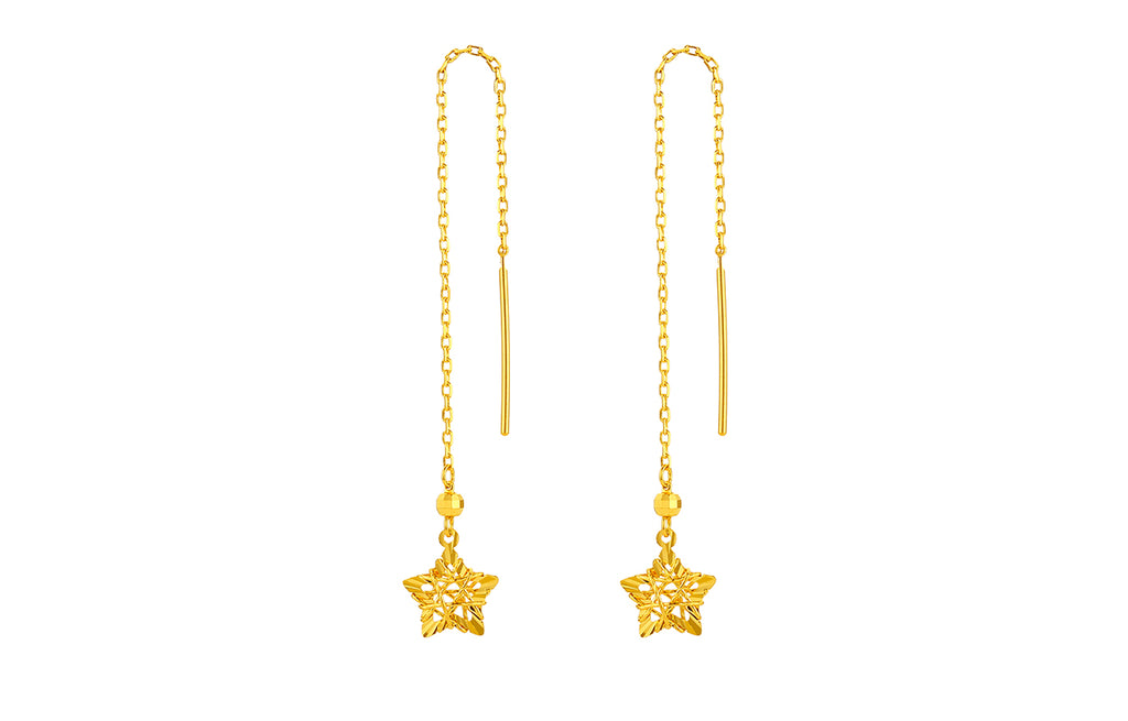 "Infinite" 24K Gold Earrings Star 1.69-2.09g A0910784