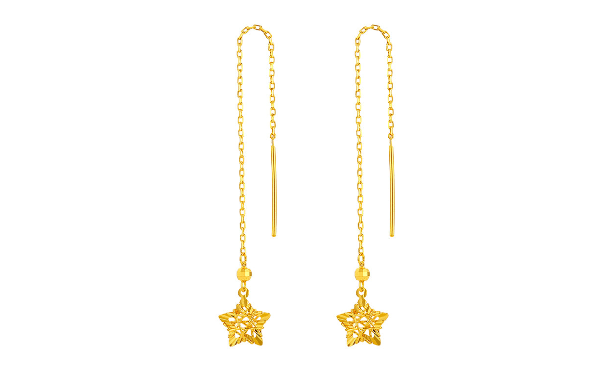 "Infinite" 24K Gold Earrings Star 1.69-2.09g A0910784