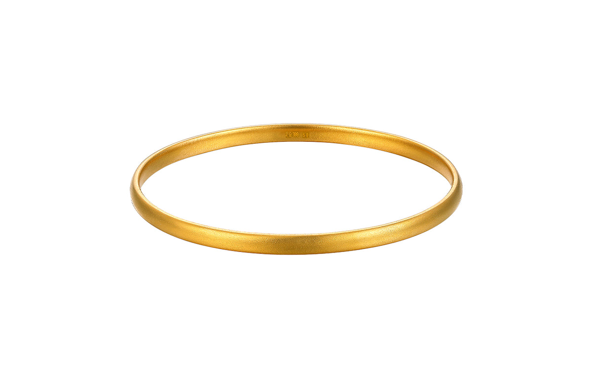 "Antiquity Gold" 999 24K Gold Bangle Bracelet 22-23g AA103610