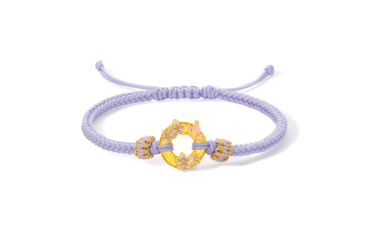24K Gold String Bracelet Butterfly 0.7-1g A1749248