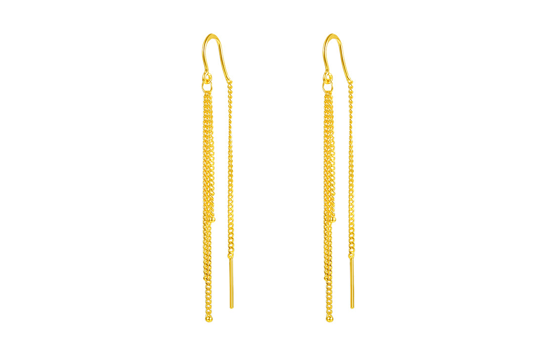 999 24K Gold Earrings 4.7-5.1g AA091678