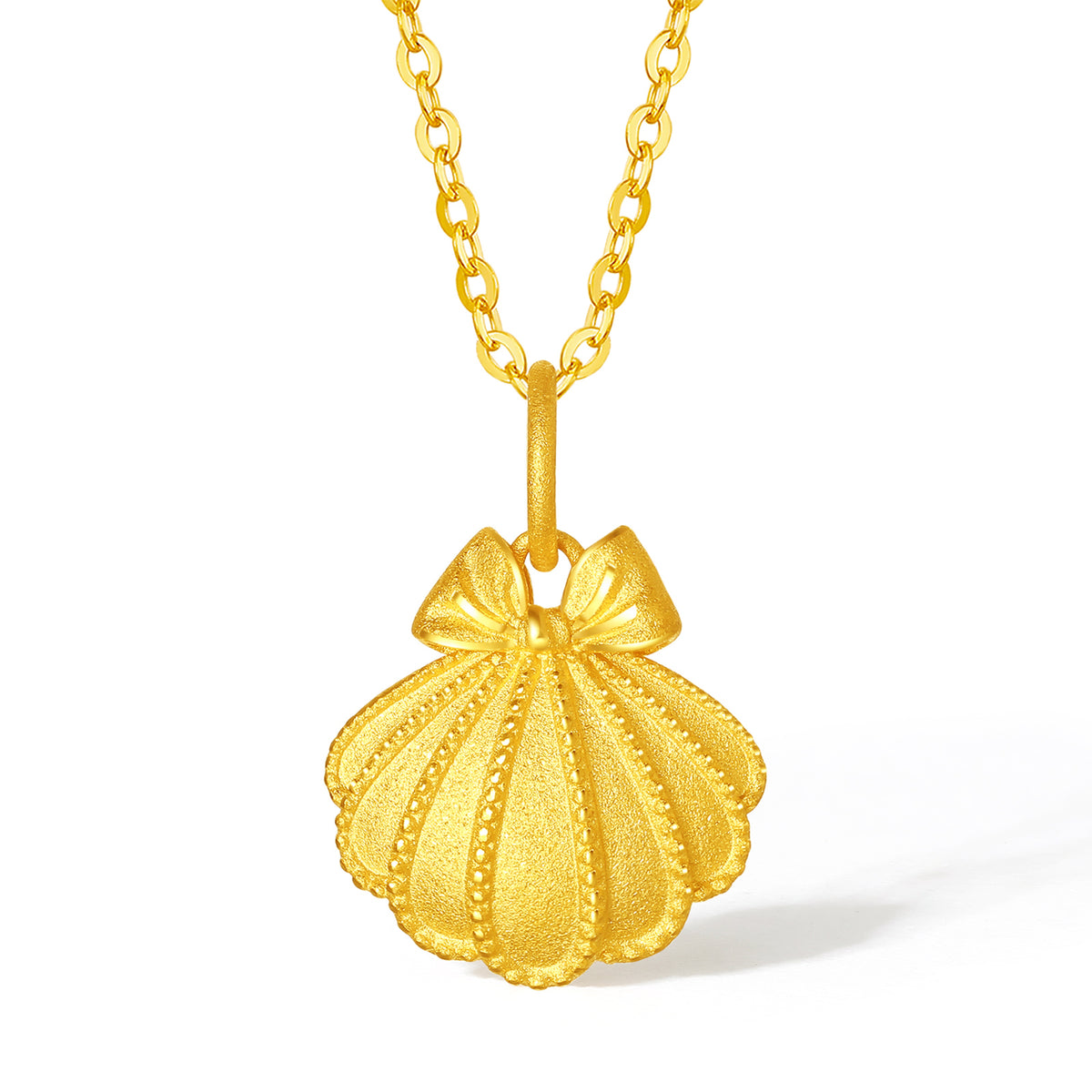 "Fugitive Princess" 999 24K Gold Pendant Shell 1.8-2.1g A0412630