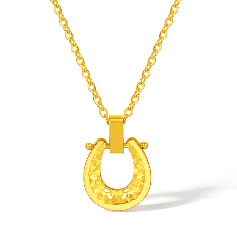 'Year of the Horse'  24K Gold Pendant Necklace/Bracelet/Stud Earrings Horseshoe A0615537 A0615538 A0615539