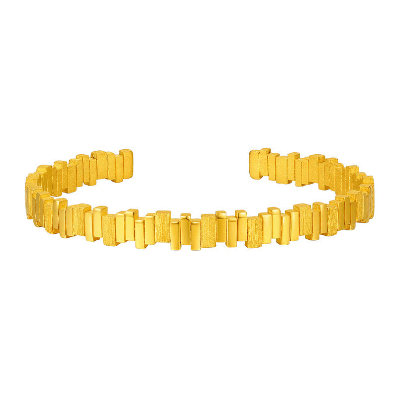 "ZHOU LIU FU X Johnny Huang"  24K Gold Bangle Bracelet  23-28g A1011606