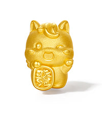 'Year of the Horse'  24K Gold String Bracelet Five Horses 2-2.5g 16cm-22cm A1716249