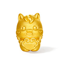 'Year of the Horse'  24K Gold String Bracelet Five Horses 2-2.5g 16cm-22cm A1716249