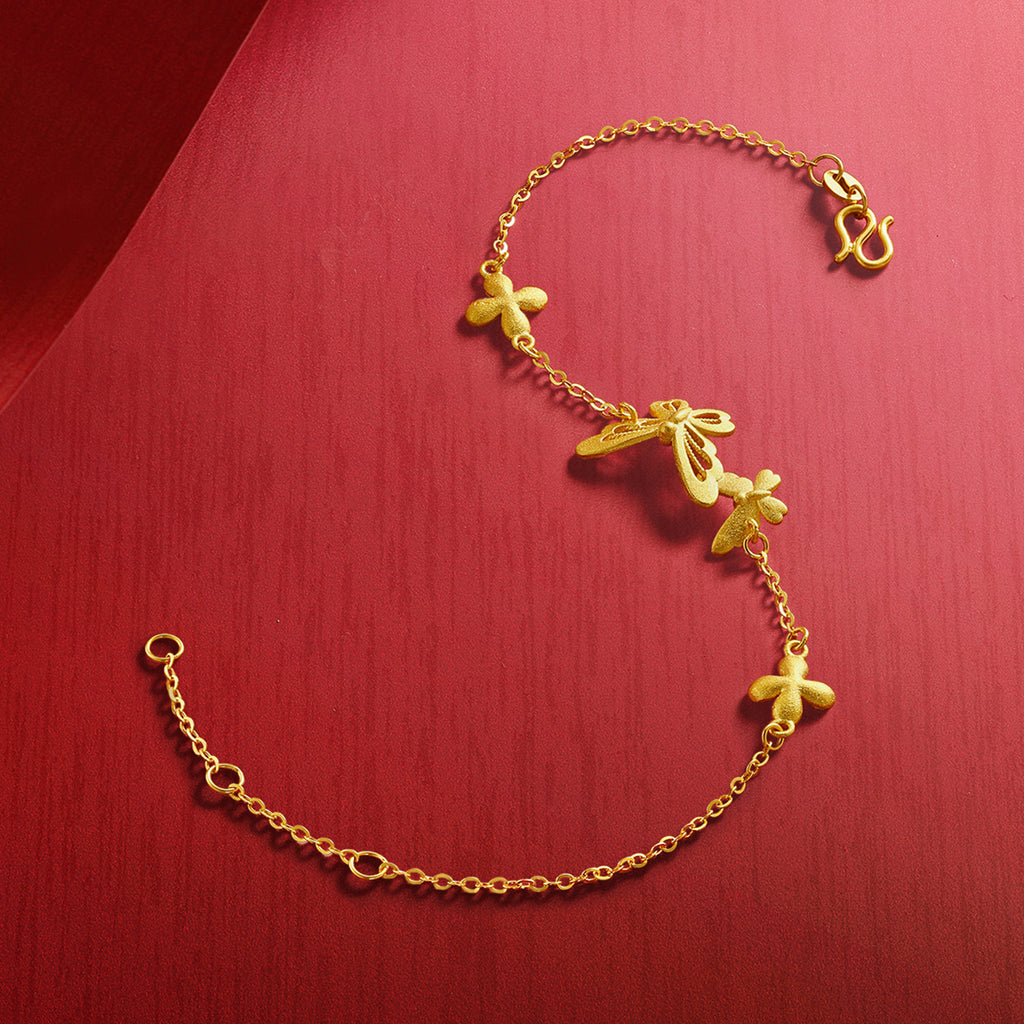 「公主婚禮」24K 黃金手鍊 蝴蝶 3.6-4 克 A0722096