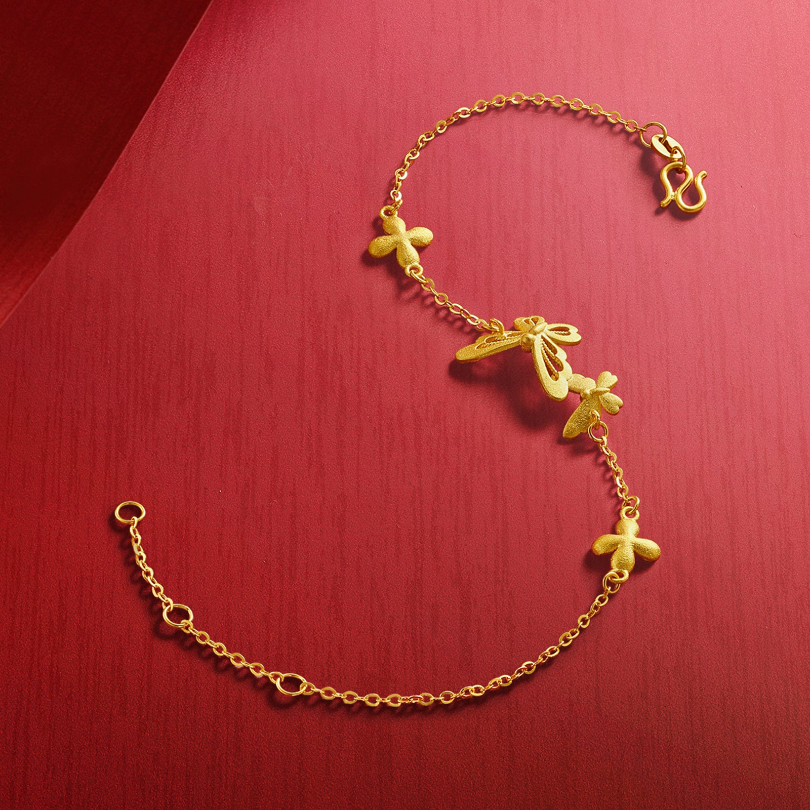 「公主婚禮」24K 黃金手鍊 蝴蝶 3.6-4 克 A0722096
