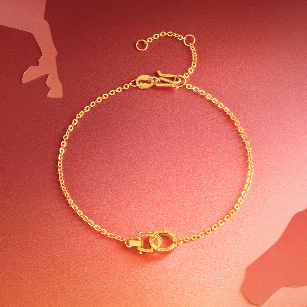 24K Gold Chain Bracelet Horseshoe 2.3-2.6g A0715541