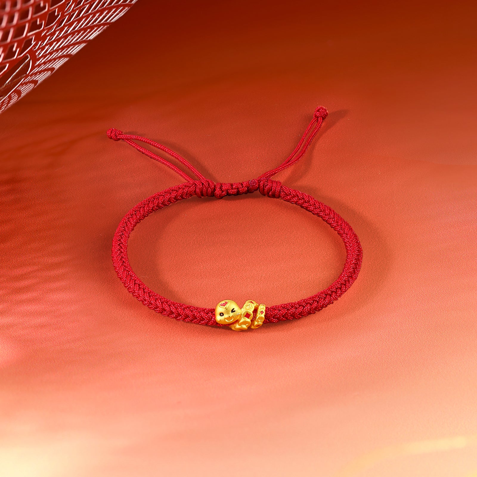 "Chinese Zodiac Snake" 24K Gold String Bracelet Snake 0.3-0.6g A1714864