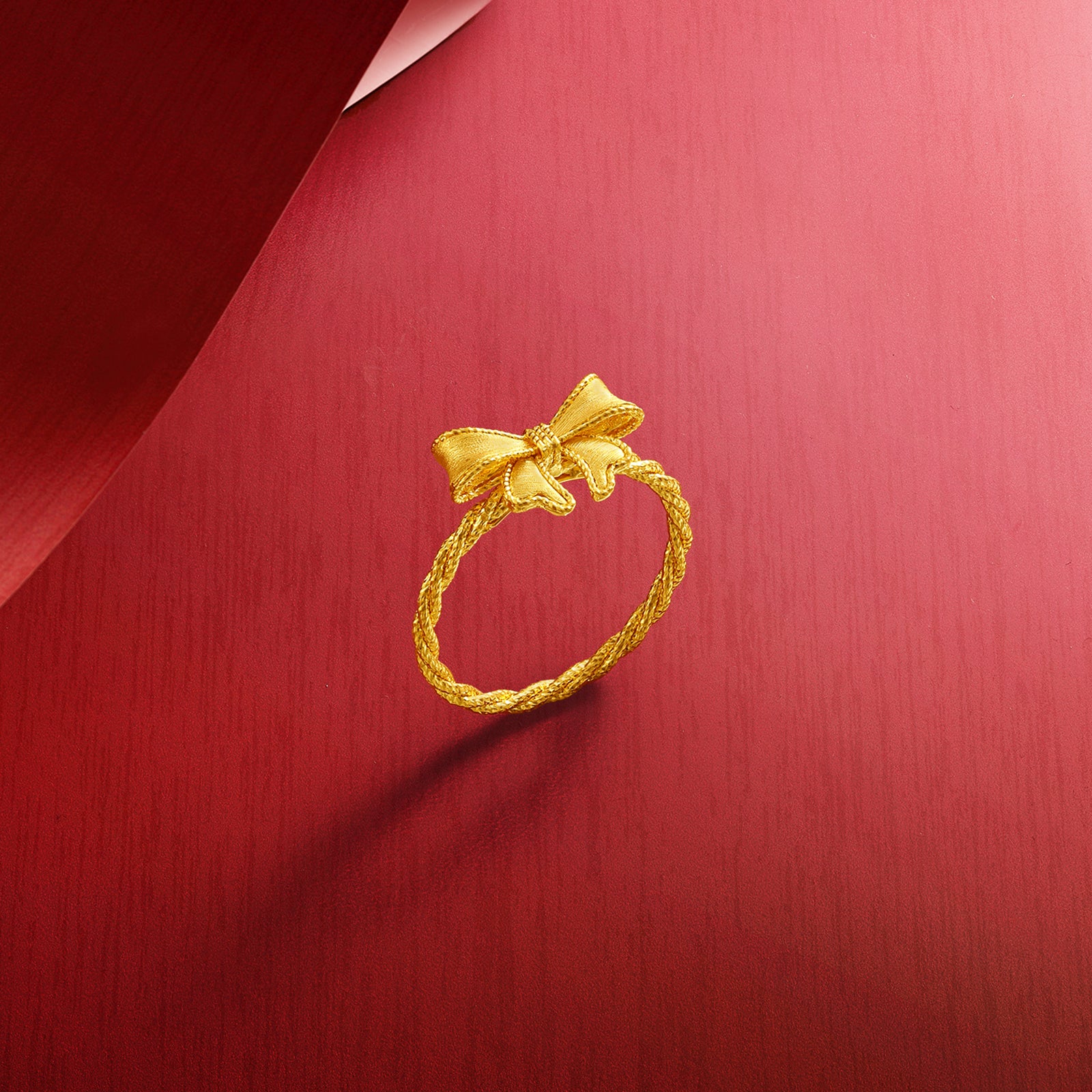 「公主的婚禮」24K金戒指蝴蝶結 1.82-3.92克 A0122043