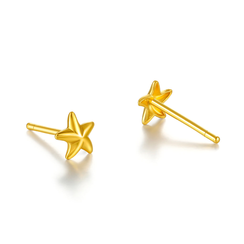 24K Gold Earrings Star 0.61-0.81g AA096005