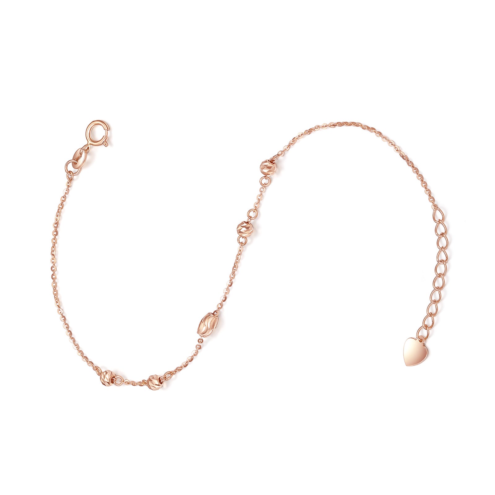 18K Rose Gold Chain Bracelet 1.1-1.3g KI075379