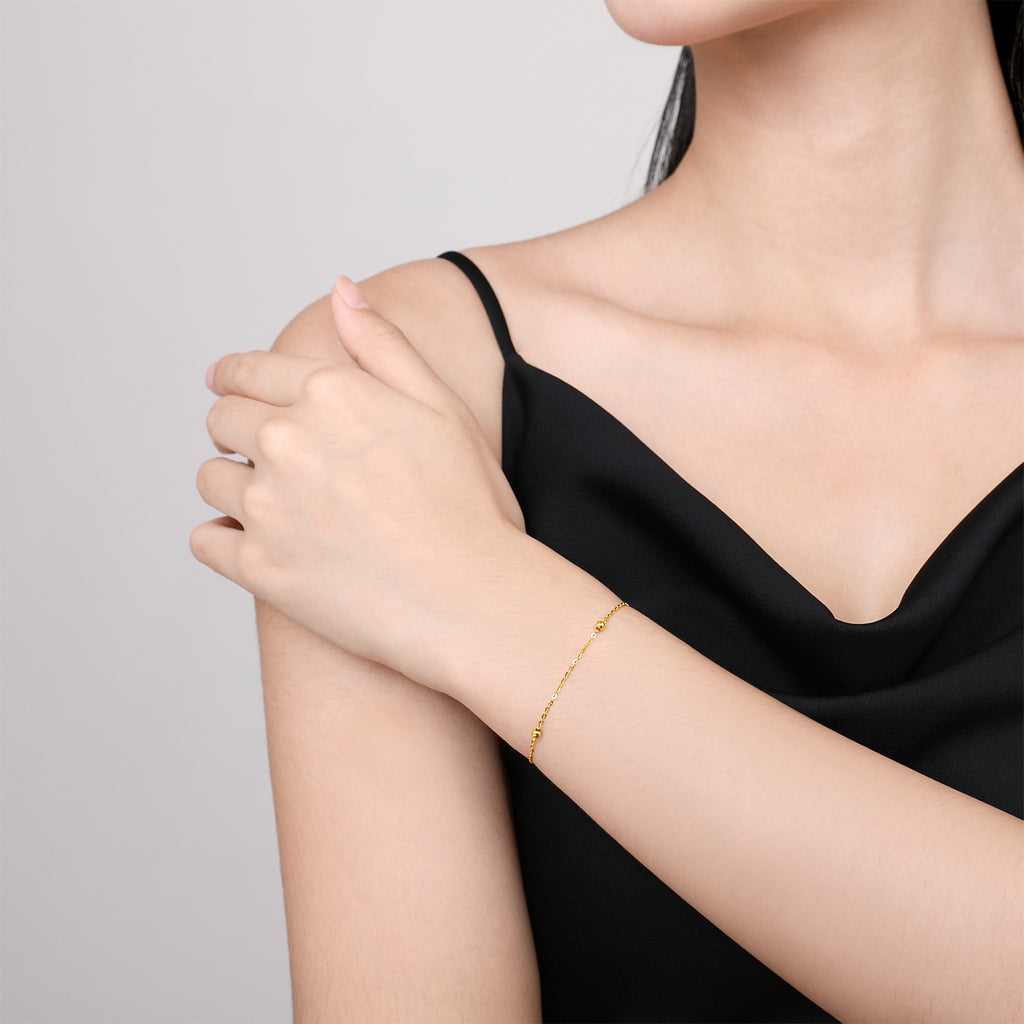18K Yellow Gold Chain Bracelet 0.6-1g KH077358