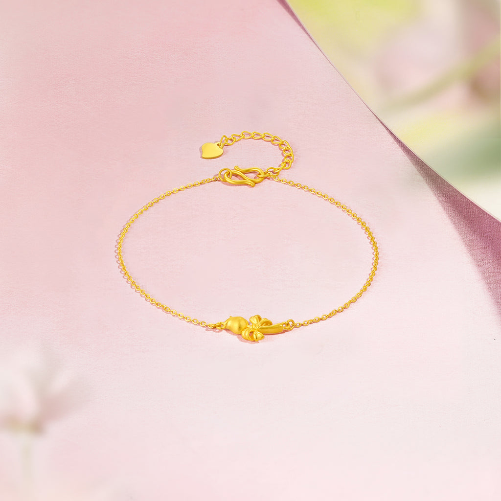 “Dream in the Garden” 24K Gold Chain Bracelet Flower 1.95-2.15g A0715130