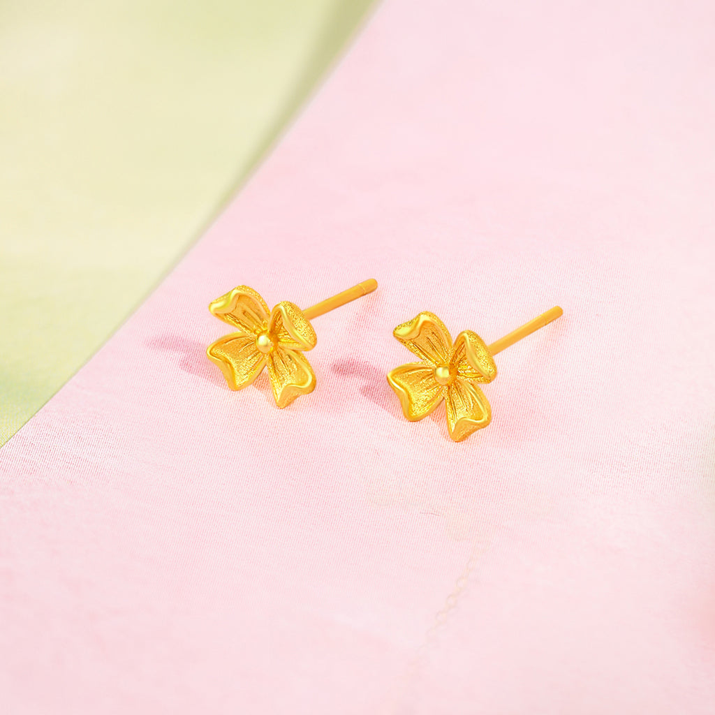 “Dream in the Garden” 24K Gold Earrings Flower 1.45-1.65g A0914965