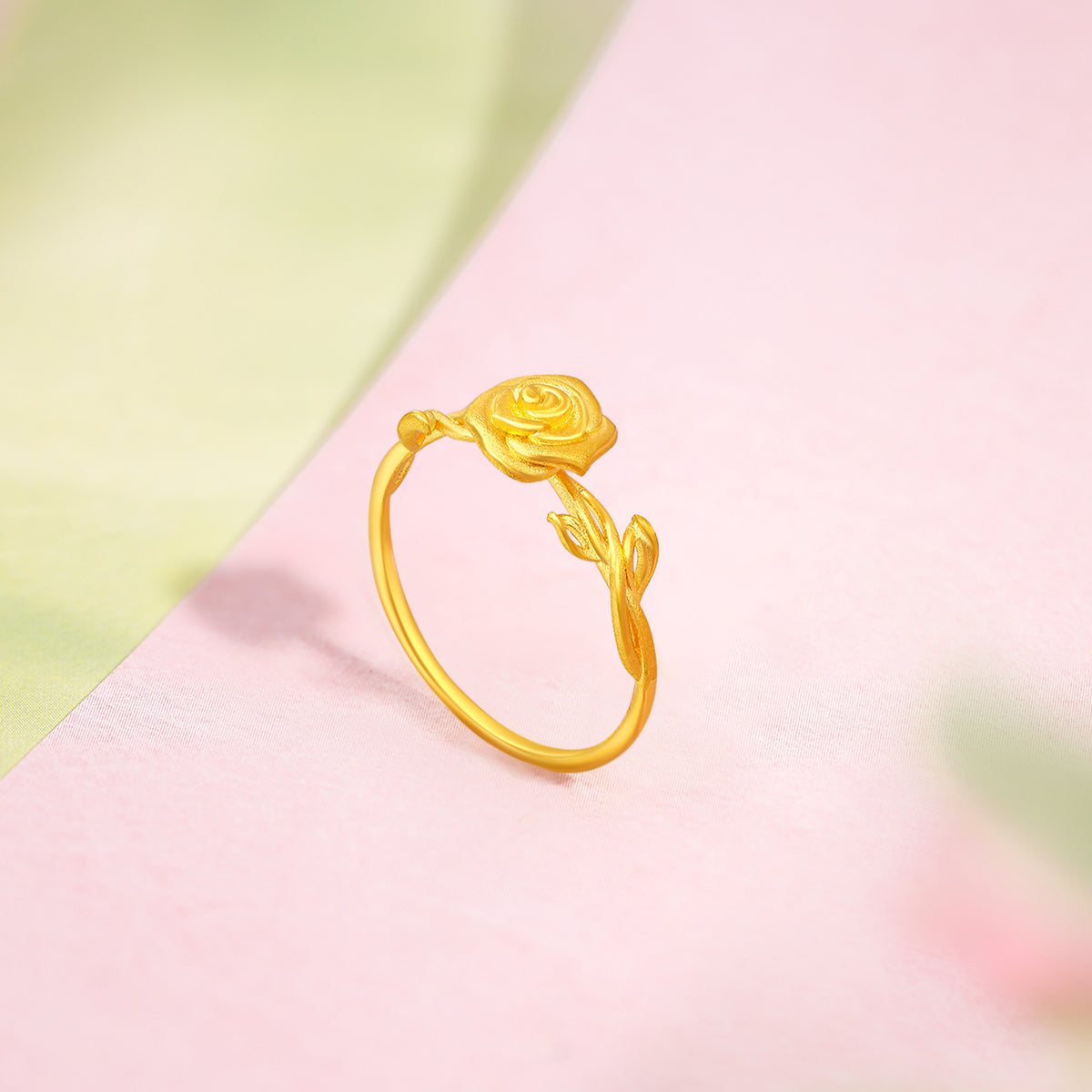 “Dream in the Garden” 999 24K Gold Ring Flower 2.23-2.65g A0115066