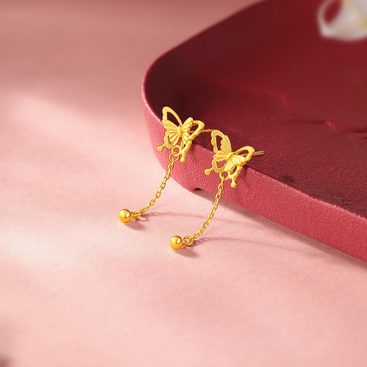 999 24K Gold Earrings Butterfly 2.8-3.2g A0912520
