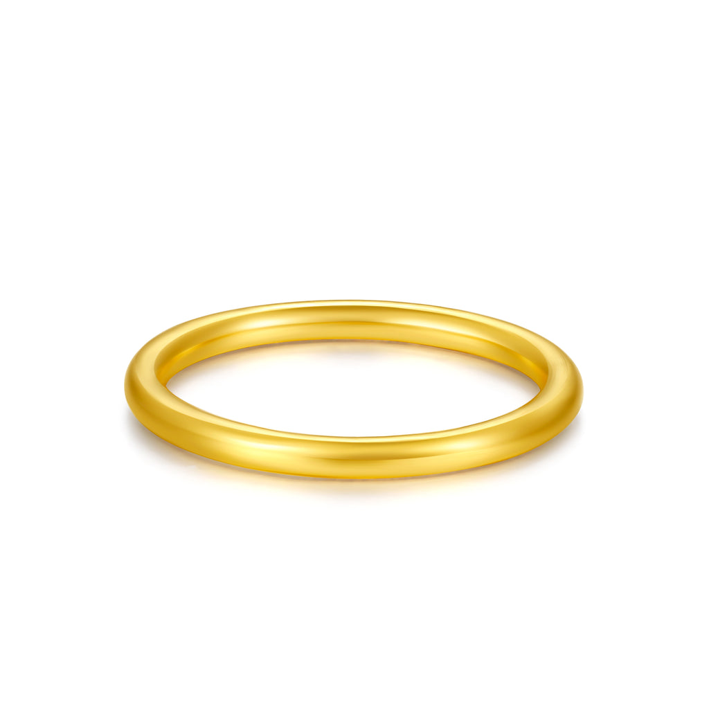 24K Gold 3D Hard Plain Ring 0.75-0.95g AD011384