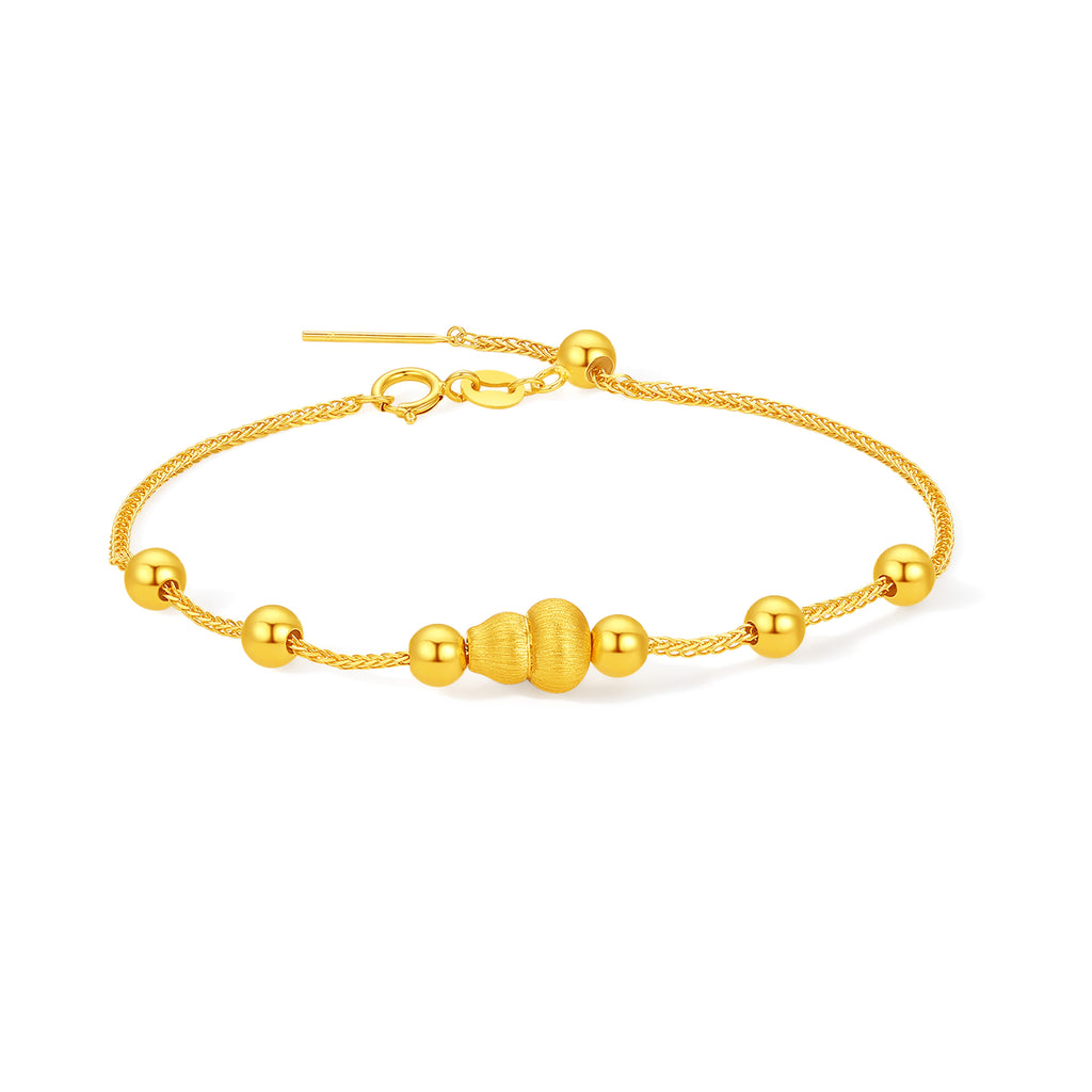 24K Gold Charm Bracelet Gourd 0.2-0.3g A1626786
