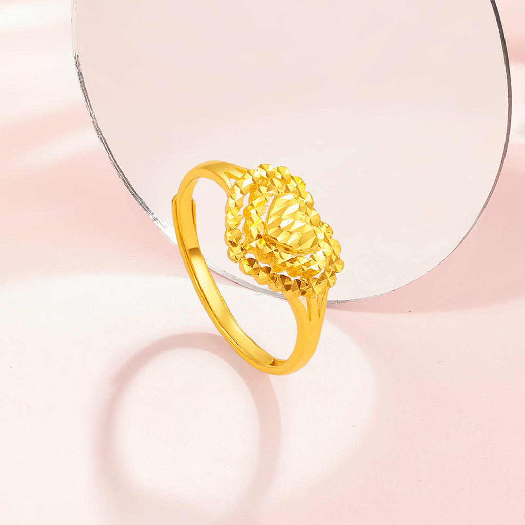 999 24K Gold Ring Heart 3.1-3.4g AA010848