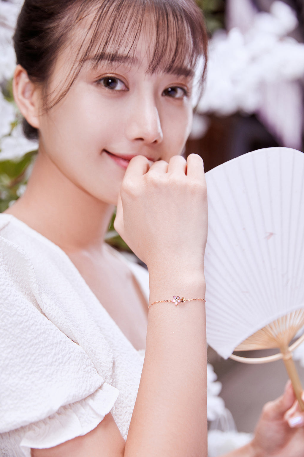 日艺馆 18K Rose Gold Chain Bracelet              Flower 1-1.4g KIHH076840