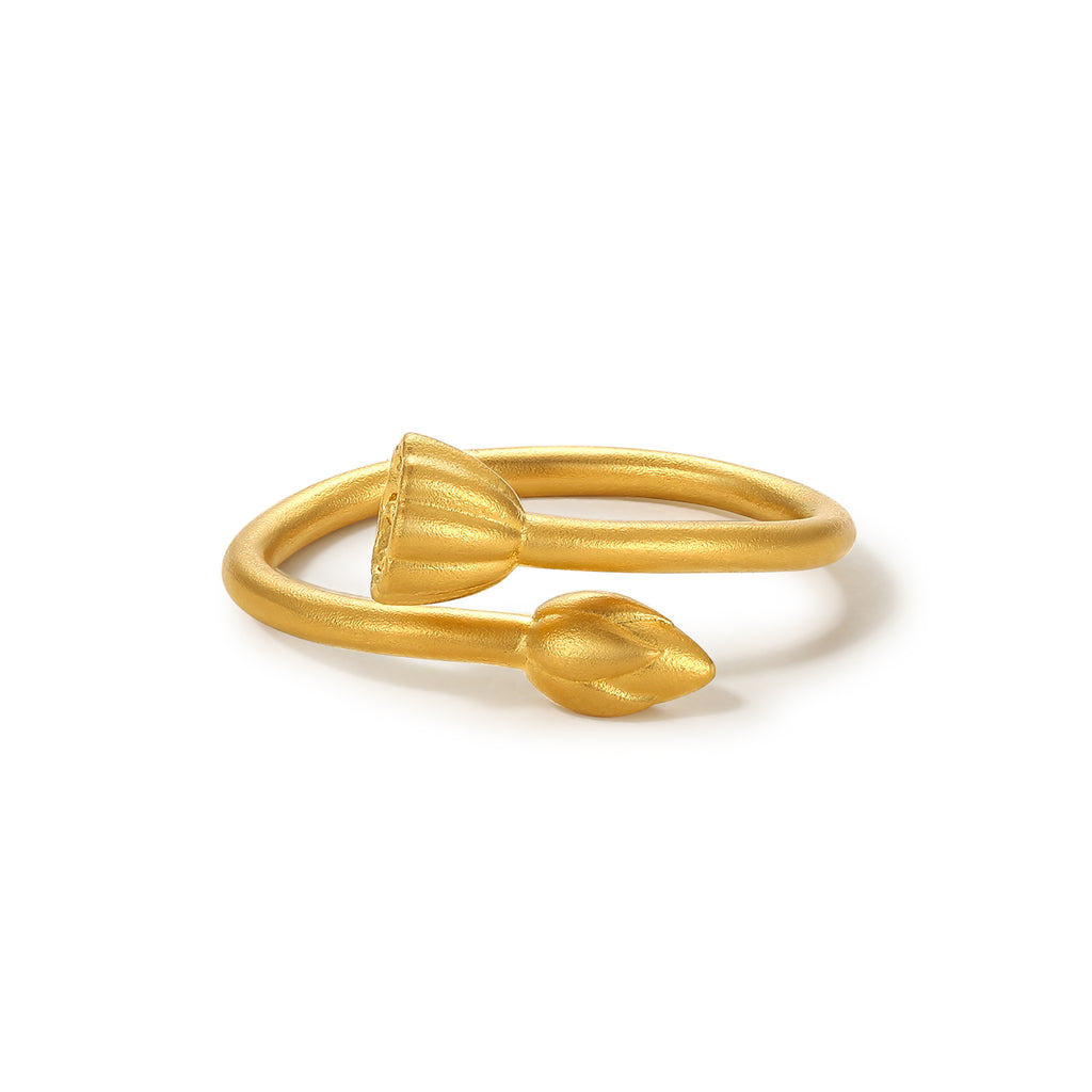 'Antiquity Gold' 999.9 24K Gold Ring Lotus 4.2-4.8g A019369