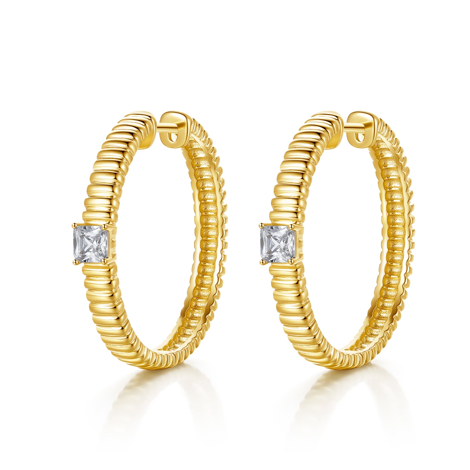 S925 Sterling Silver Earrings Cubic Zirconia 7-8.5g J0912955