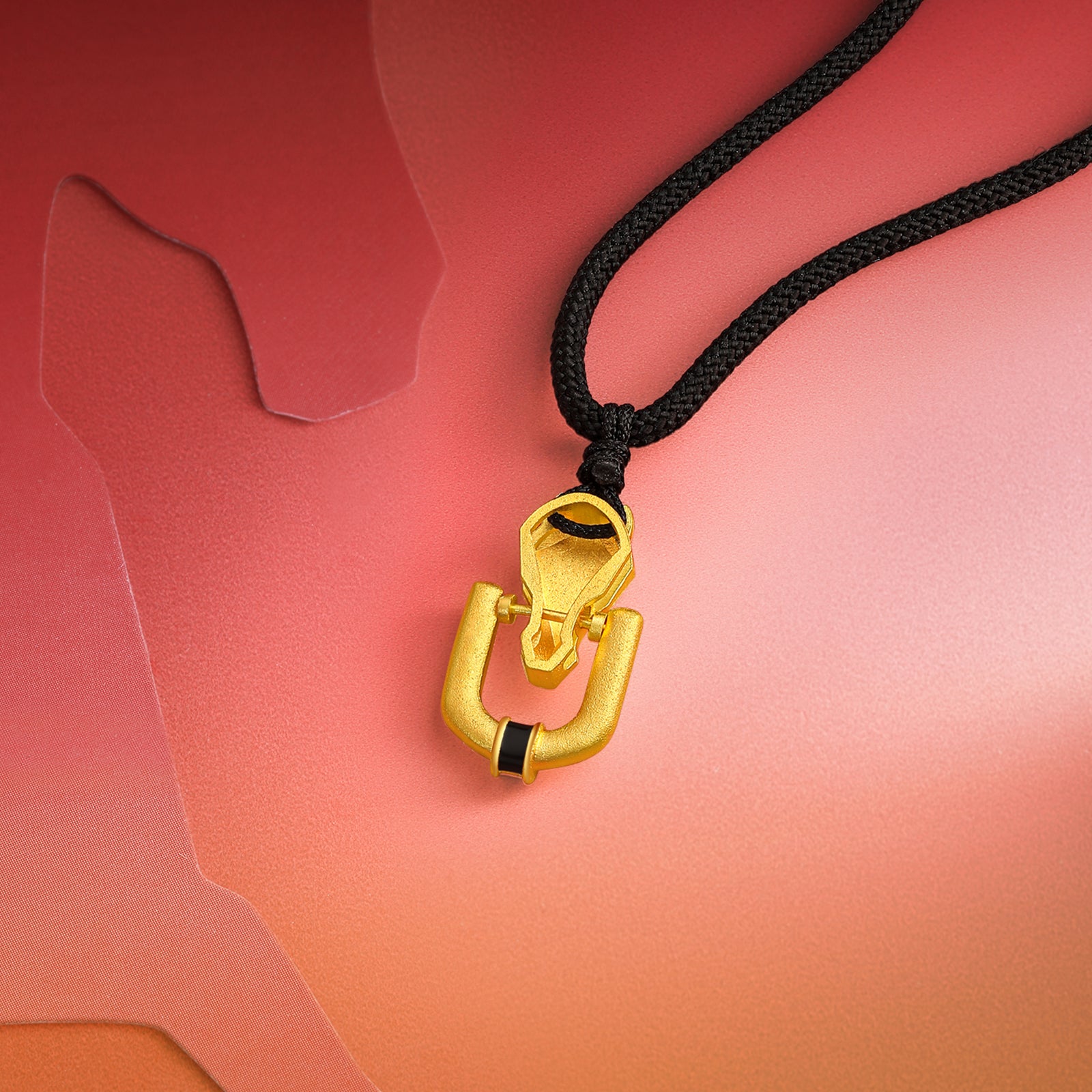 'Year of the Horse' 999.9 24K Gold Pendant Necklace Horsehead 3.89-4.19g 65cm-75cm A0420948