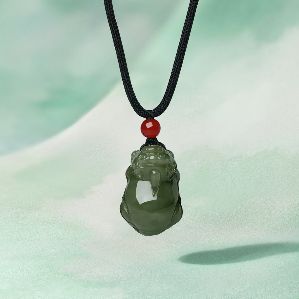 Pendant Hetian Jade Agate 6mm Pixiu Y0411863