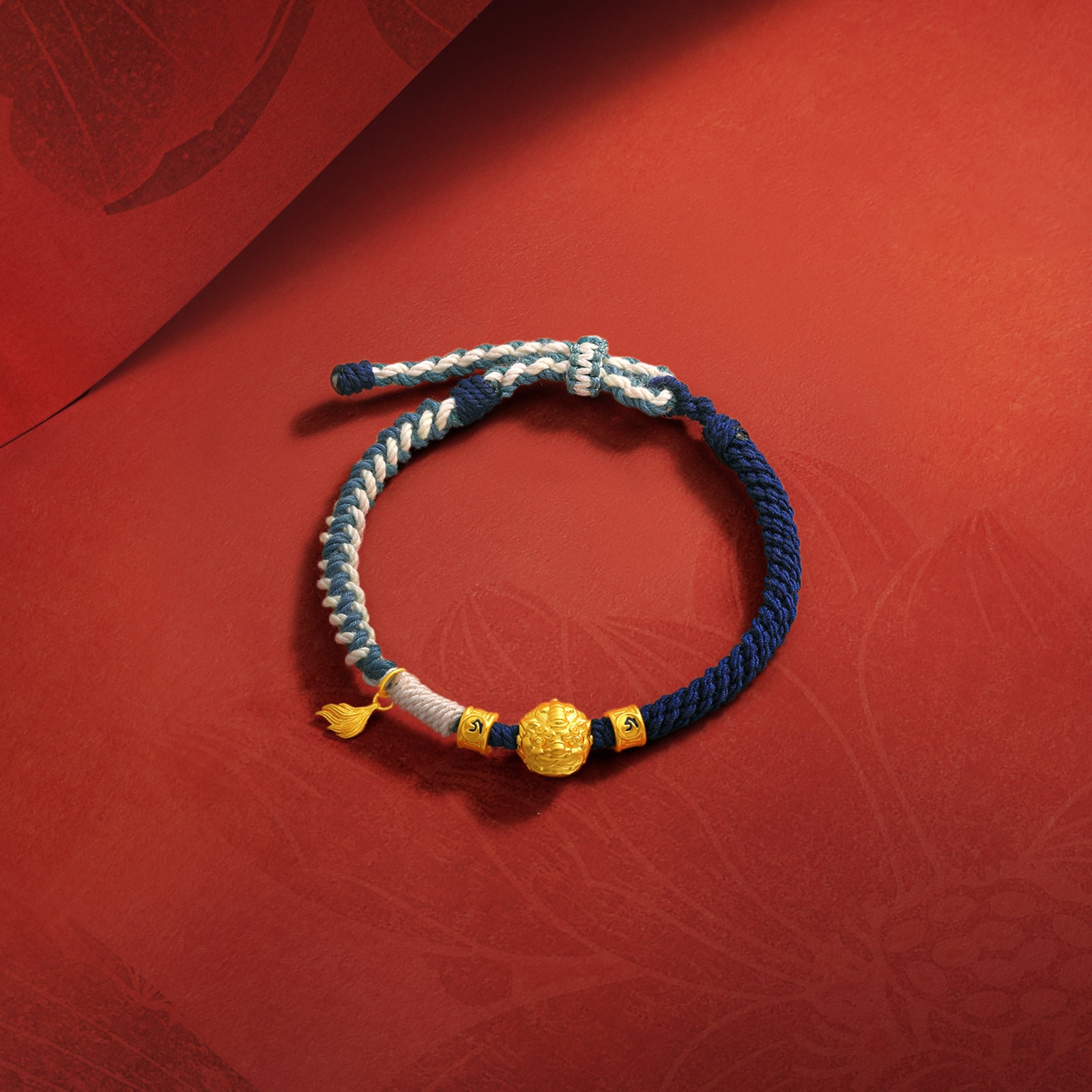 Jiuhua Mountain' 24K Gold String Bracelet Ksitigarbha's Mount Diting A1715506