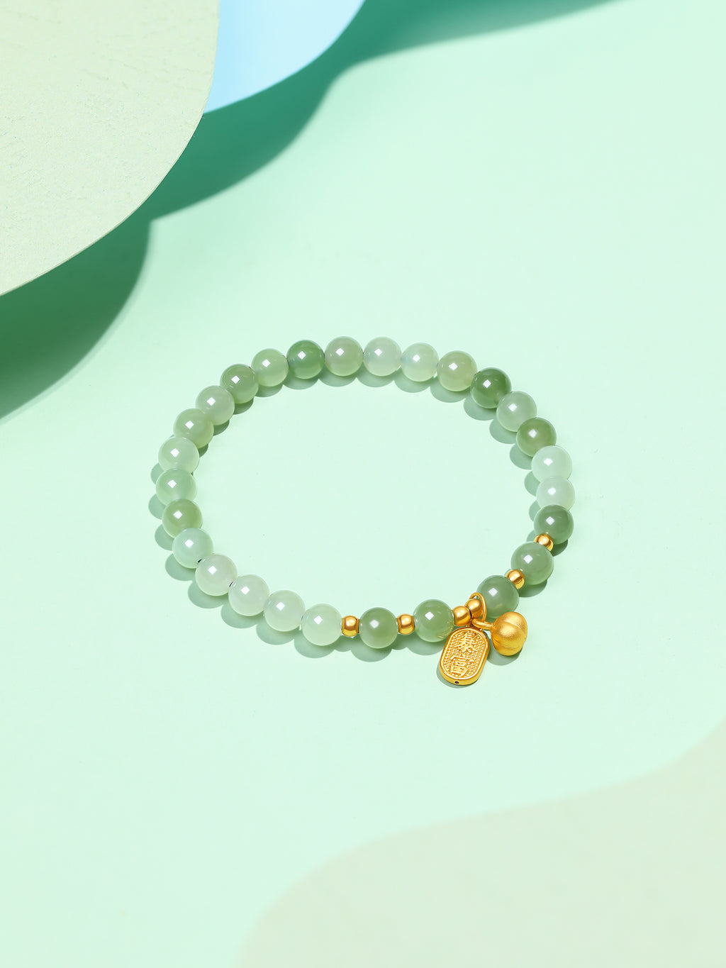 24K Gold Beaded Bracelet 5.7-6.2mm 0.62-0.72g Y1910850