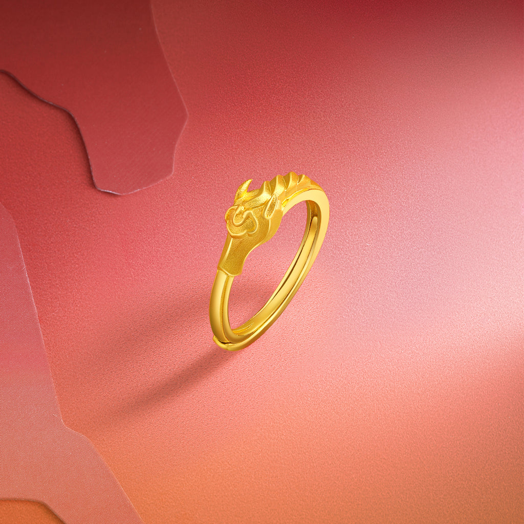 'Year of the Horse' 999.9 24K Gold Ring Horse Horsehead 3.65-3.95g A0120945