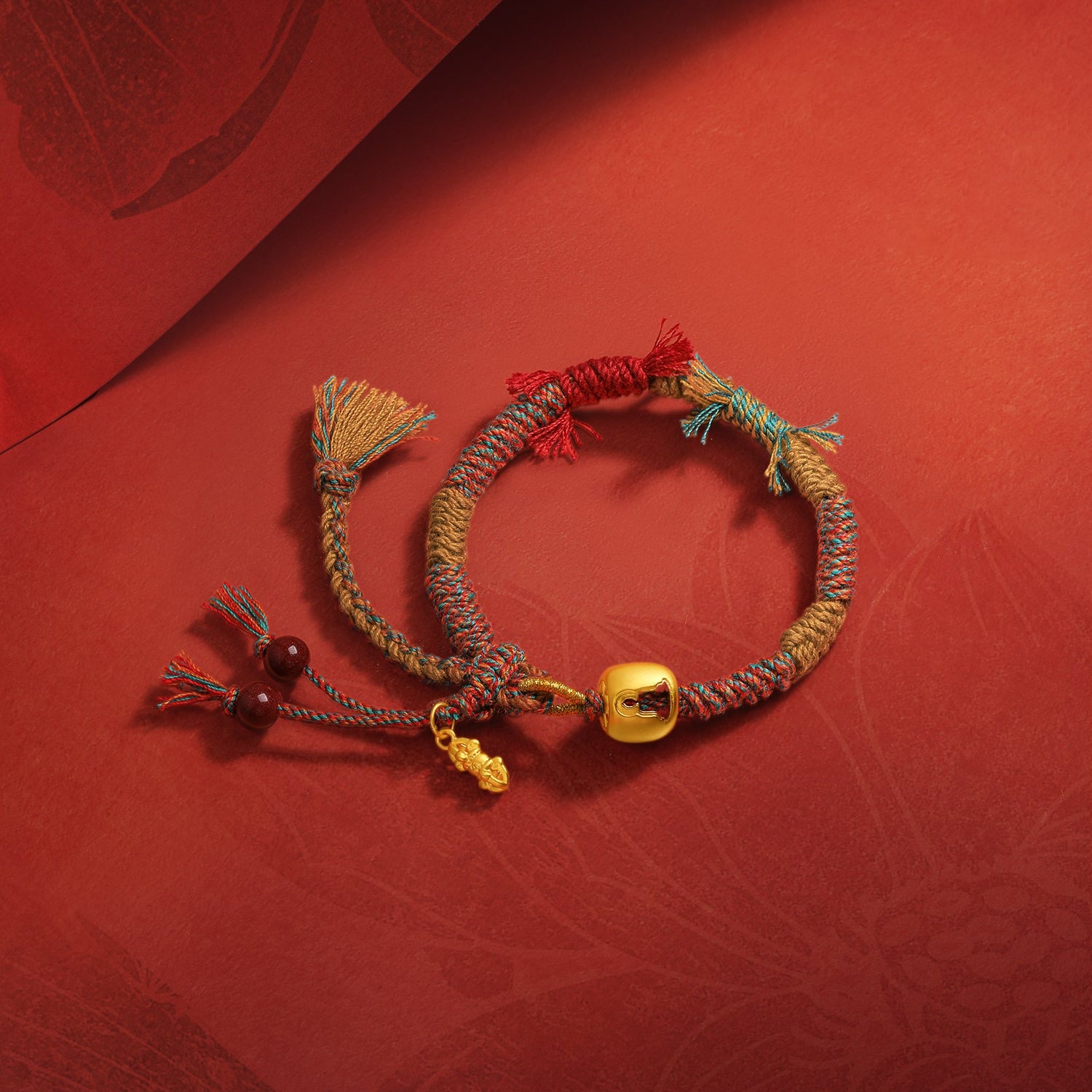 Jiuhua Mountain' 24K Gold String Bracelet Vajra A1715289