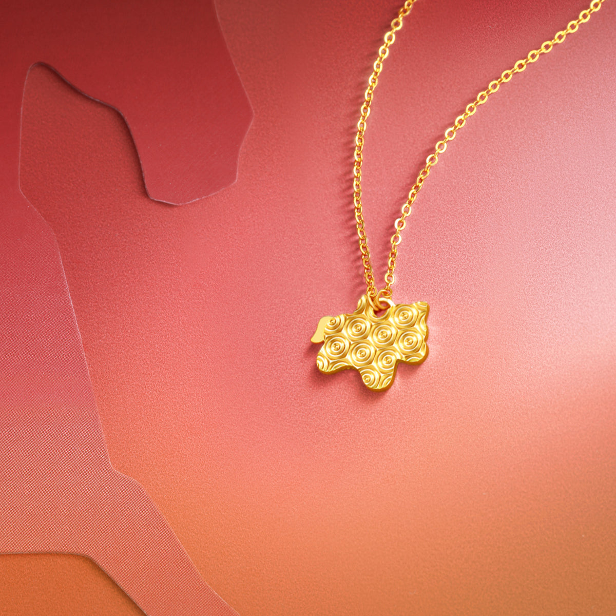 24K Gold Pendant Necklace Horse 3.3-3.6g A0615534