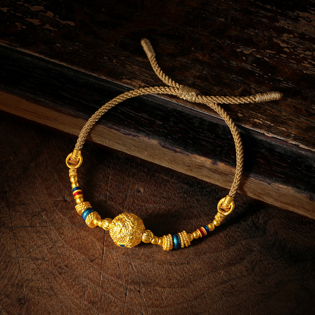 「中華文化珍藏 - 木雕」24K 黃金串飾手鍊 6.8-9.8克 A1748377