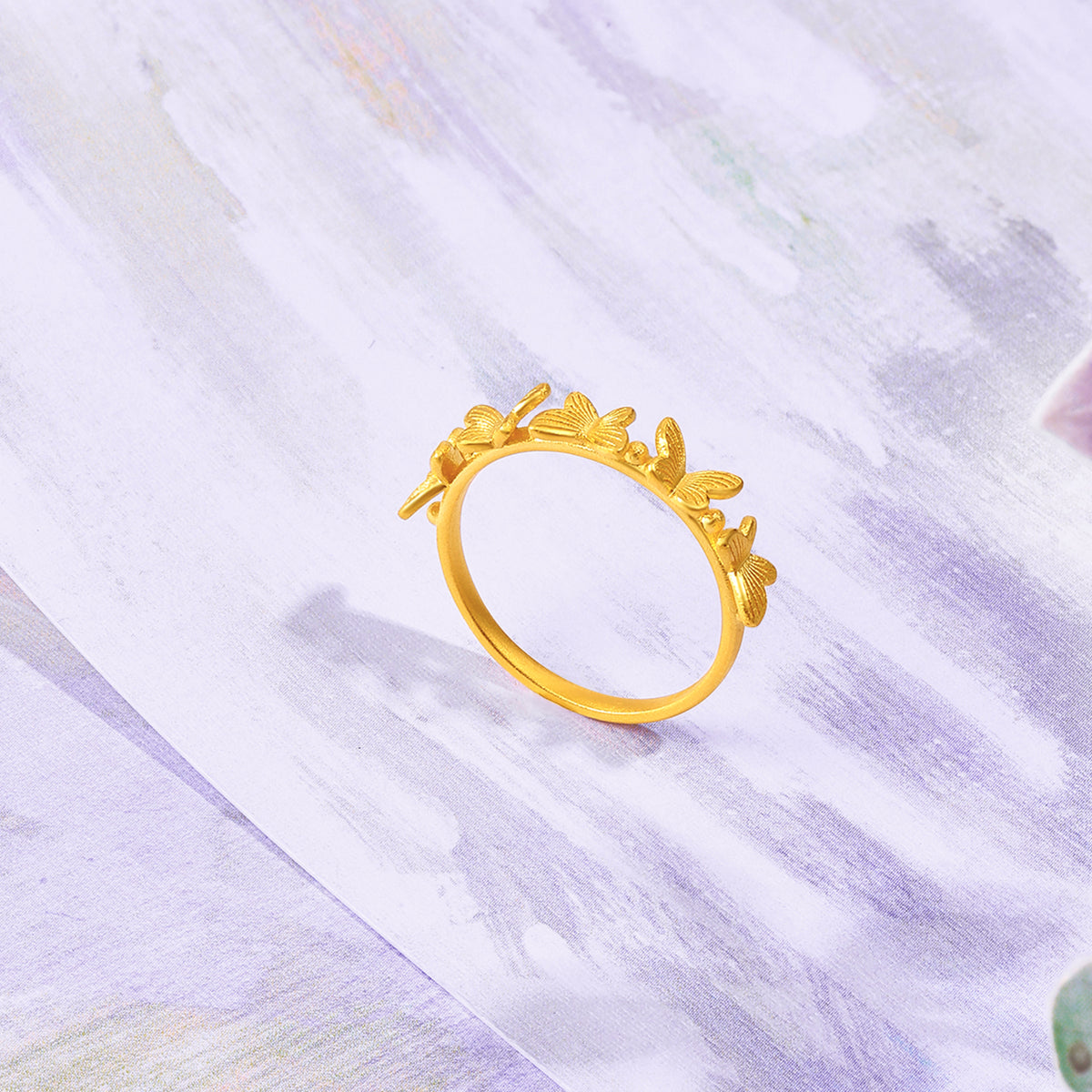 "Fantasy Forest" 999 24K Gold Ring            Butterfly 2.6-3.1g A0113804