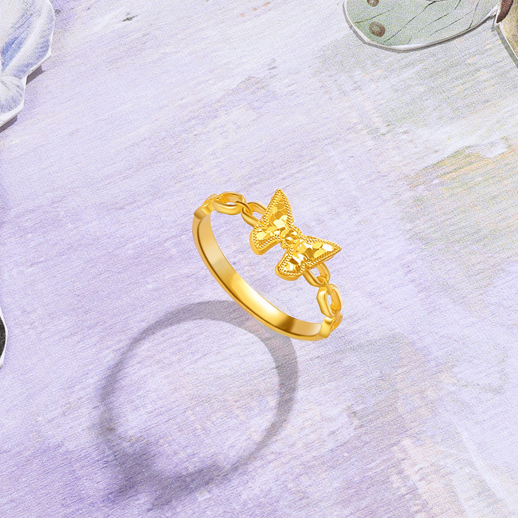 "Fantasy Forest" 24K Gold Ring Butterfly 2.2-2.8g A0113911