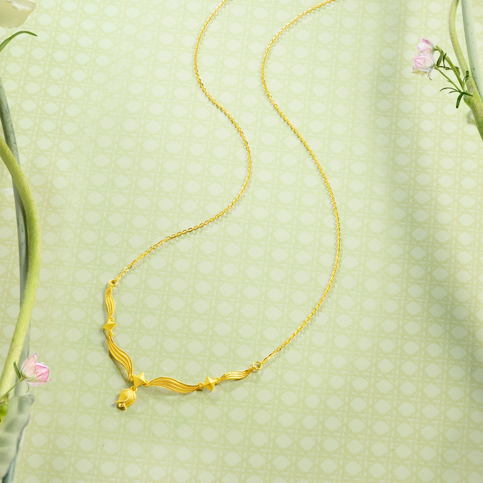 安妮花園 999 足金吊墜項鍊 花卉 3.6-4.2克 A0613054