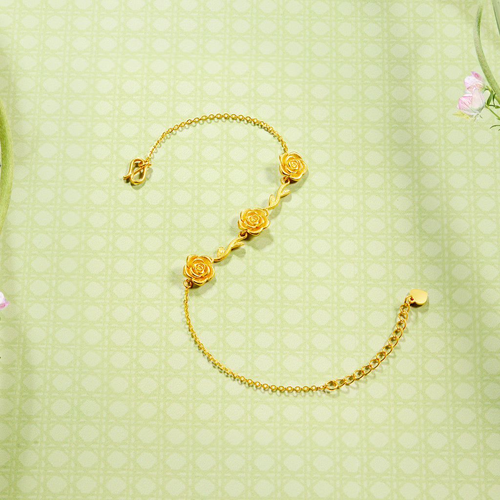 「安妮花園」24K金鍊手鍊 花朵 3.5-4克 A0713012